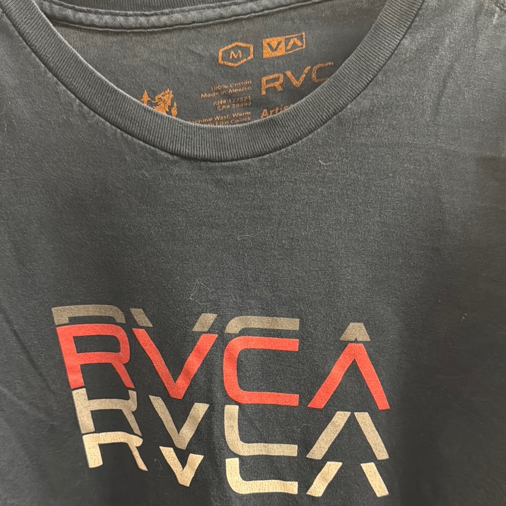 RVCA Black and Red Short Sleeve Tees